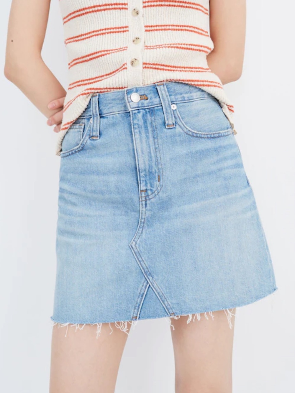 Madewell rigid denim a-line mini skirt. Size 24 - Picture 2 of 8